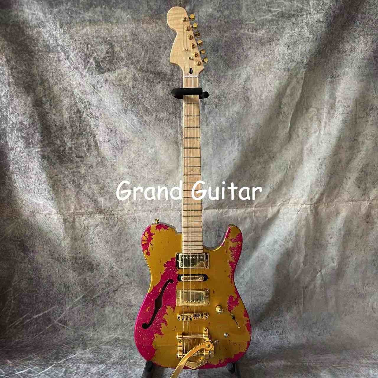 Custom Flamed Maple neck alder body HSH pickup locking tuner stainless steel fret reverse headstock aged relic Electric