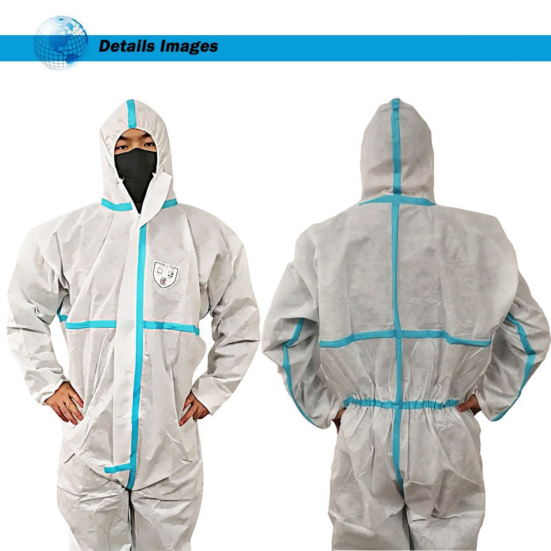 Sms Pp Microporous Disposable Protective Coveralls Antistatic Industrial Medical Use