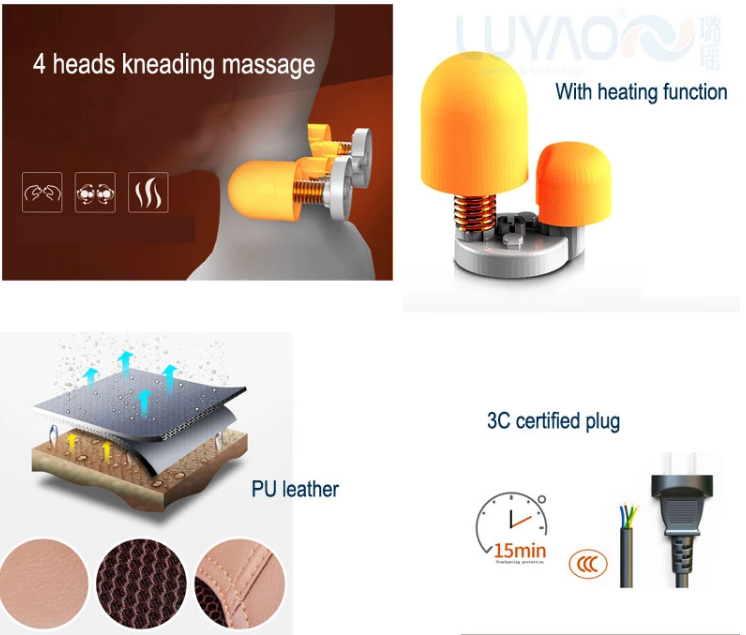 4 Heads Massage Seat Cushion Heating Positive Reverse Massage Cushion