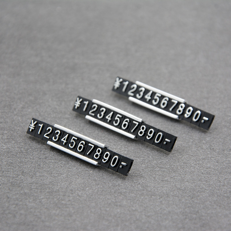 Plastic / ABS Number Jewelry Price Tags With Gold Stand S / M / L / Xl Size