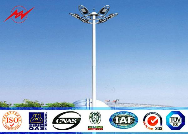 45m Galvanized High Mast Tower 100w - 5000w For Airport / Seaport , Single Or