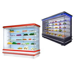  4 Layers Shelf Multideck Open Chiller Wine Beverage Vegetable Cooler Manufactures
