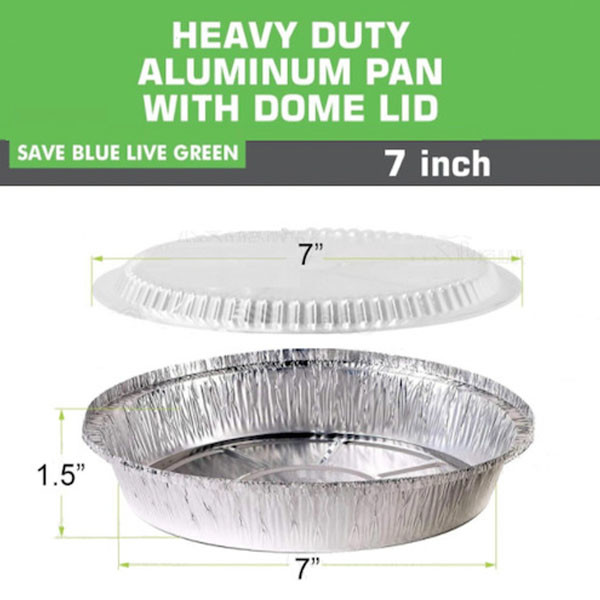 7 Inch Foil Pans With Lids Round Foil Trays Pizza Pie Pan With Clear Lid