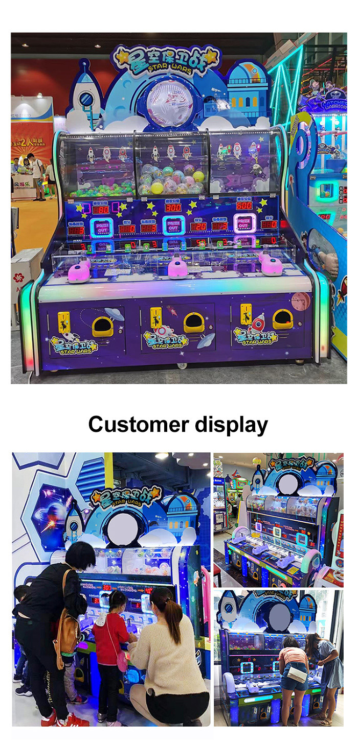 Arcade Shooting Ball Ticket Redemption Game Machine 3 Players Coin Operated