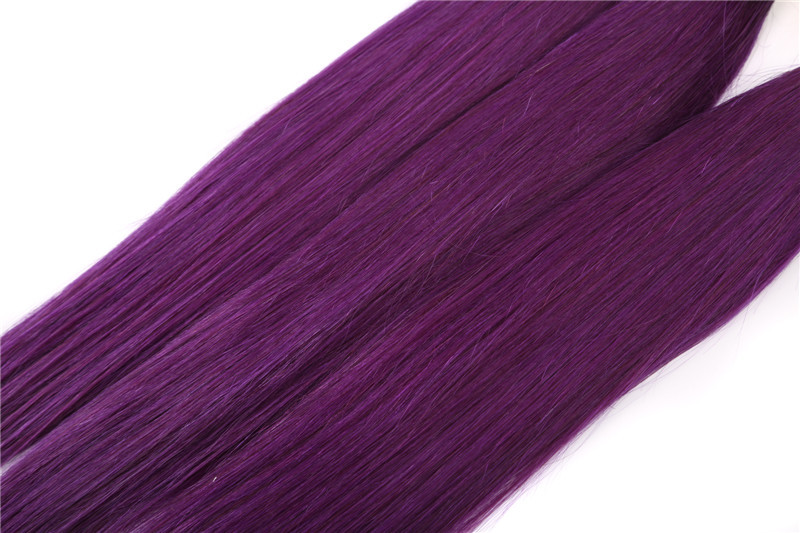 12-24 Inches 8A Grade Two Tones Purple Hair Virgin Brazilian Human Hair weft Tangle and Shedding Free