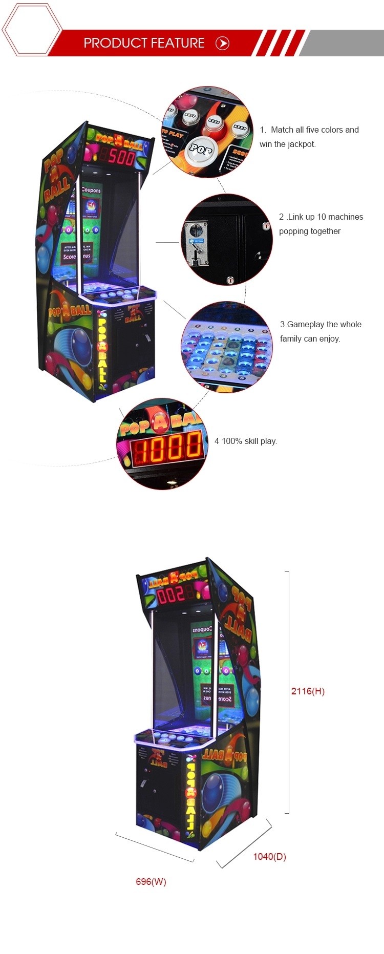 Lucky Entertainment Lottery Ticket Vending Machine / Amusement Park Equipment