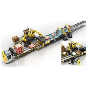 PLC Control Robotic Palletizing System Loader For Beverage Industry