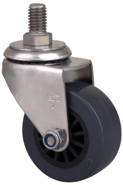 Stainless 2" 40kg Threaded Swivel PU Caster S2632-73 for Heavy-Duty and