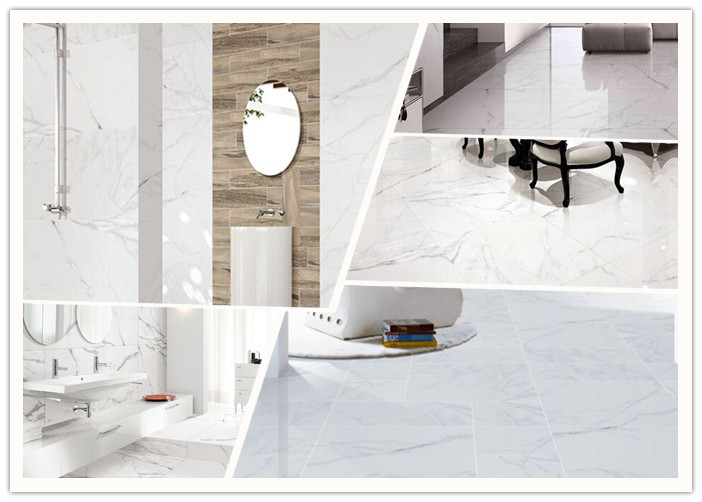 Exotic Trim 24x48 Porcelain Tile Bedroom Groggery Porcelain Tiles Non Slip Super White Color 600x1200mm Size
