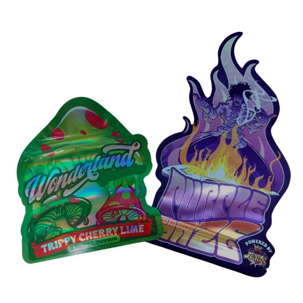 Custom Printed Matte Soft Touch Bag 3.5g Mylar Bags Digital Printed Holographic