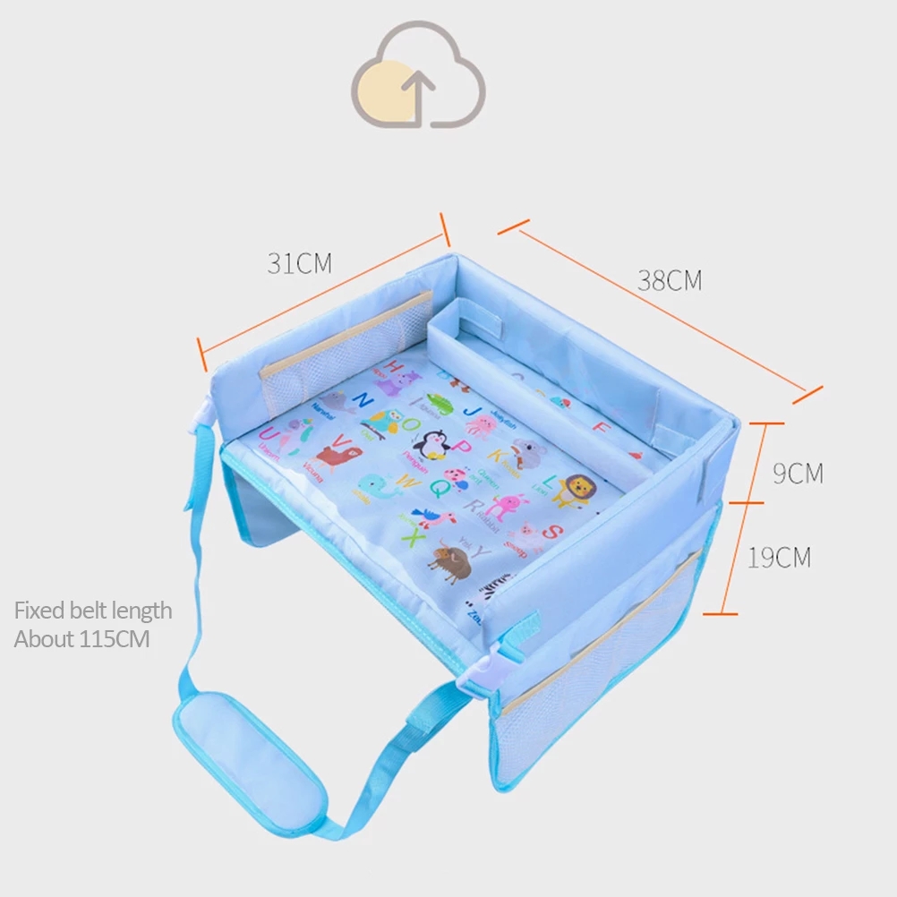 Polyester Baby Car Tray Plates Kids Drink Table Car Seat Child Cartoon Toy Holder