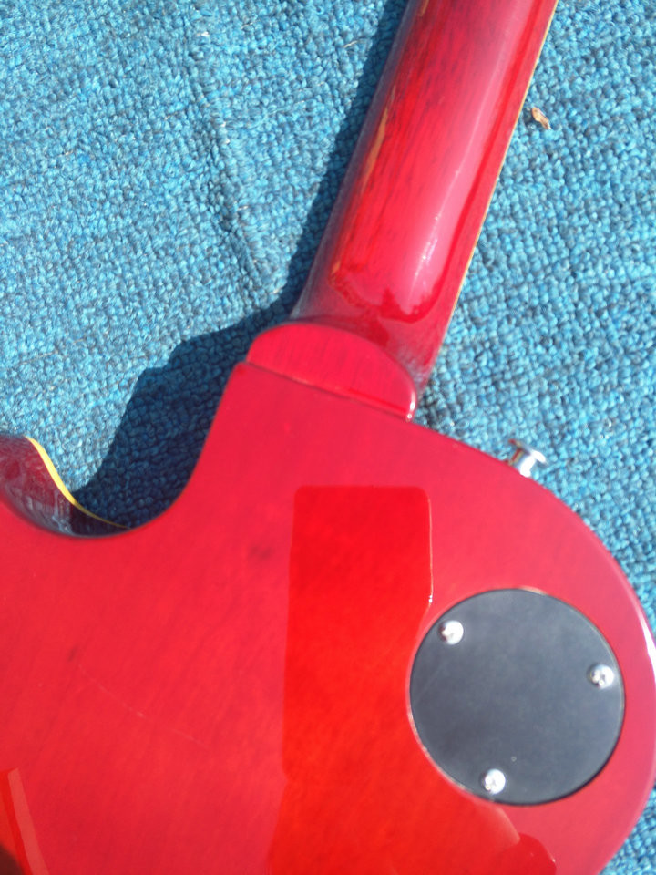 Tiger flame 1959 R9 LP standard electric guitar piece by piece neck body, Tune-o-Matic bridge, FRET binding free deliver