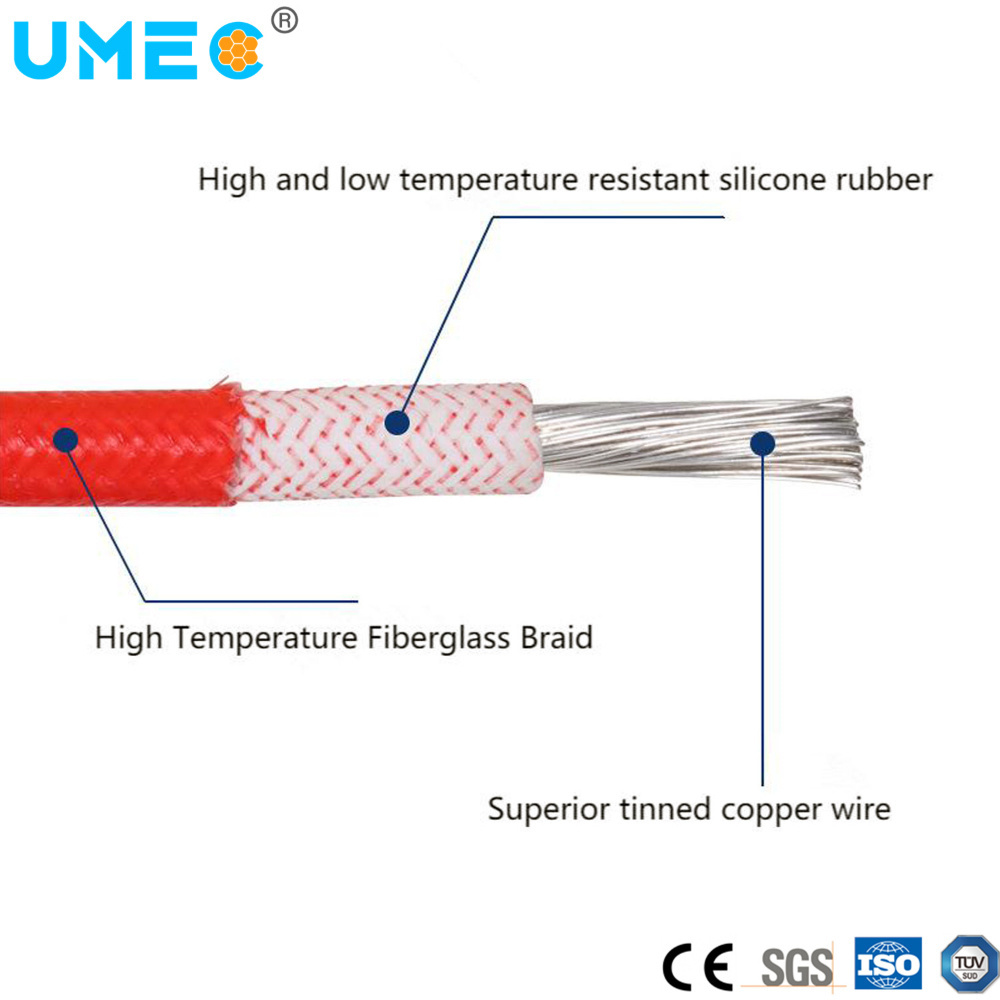 Silicone Rubber High&Low Temperature Fiberglass Braided Heat Resistance Insulated Heating Electric Wire Cable