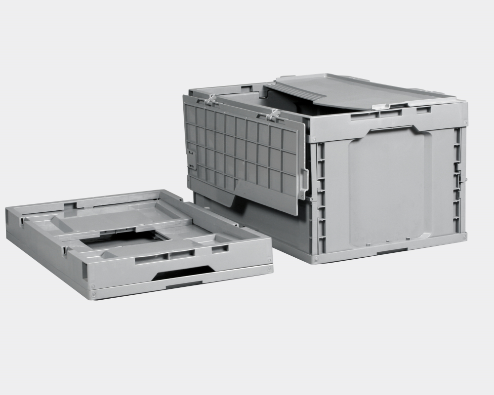 Storage Cloth Grocery Crate with Lid Foldable and Stackable Internal Size 555*360*300mm