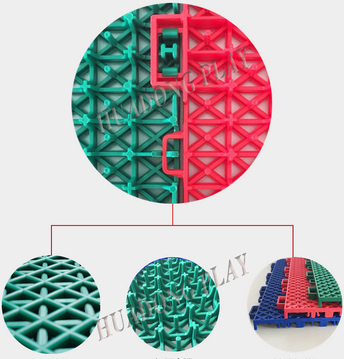 Block Carpet Playground Floor Mats , Interlock Playground Safety Mats PP Suspended
