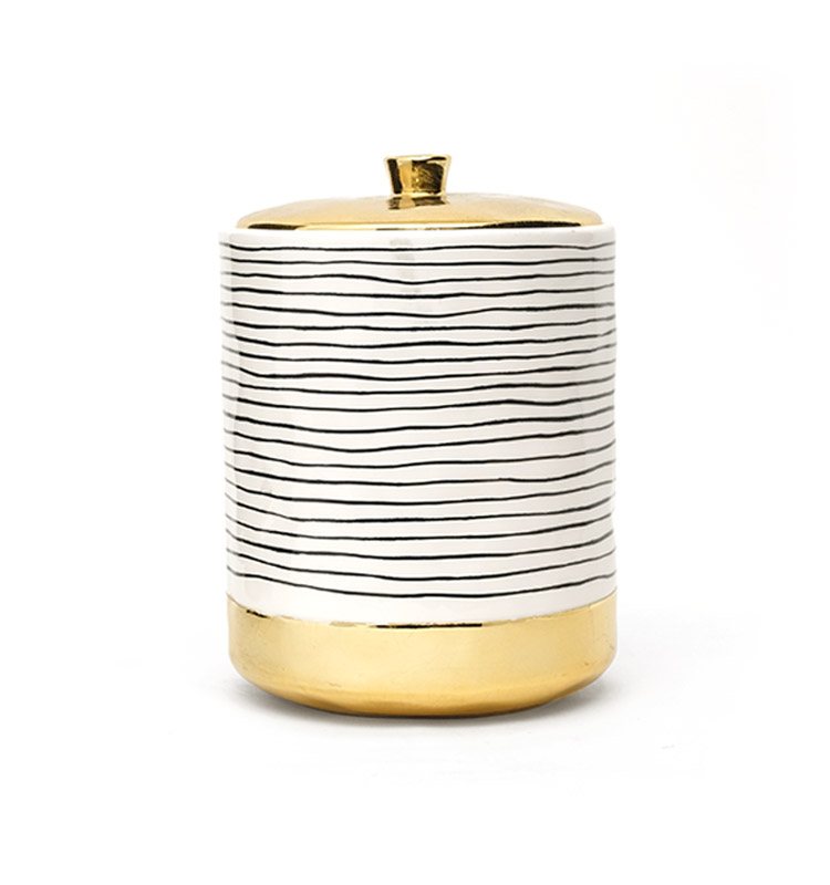 Modern Airtight Tea Sugar Coffee Food Storage Canister Set With Golden Cover Colorful Ceramic Canisters