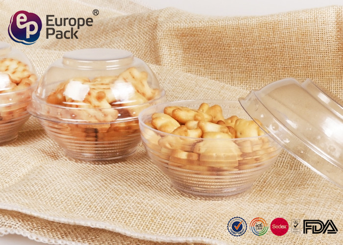 Dessert Clear Plastic Salad Bowls With Lids Disposable Serving Bowls