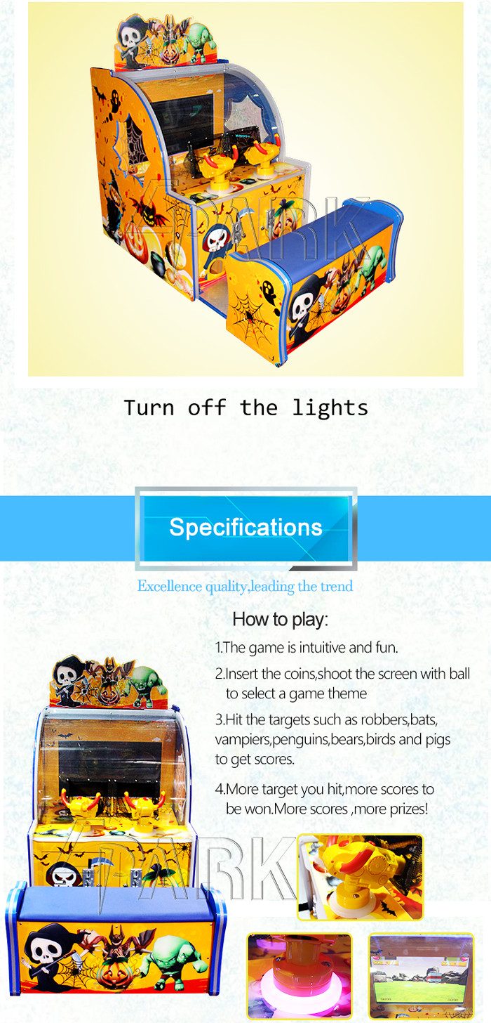 Children Play Ball Shooting Arcade Machines Wood + Platic Material