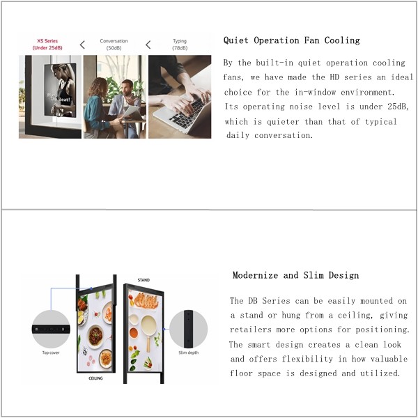 55 Inch Lcd Double Sided Monitor FHD Digital Window Lcd Display