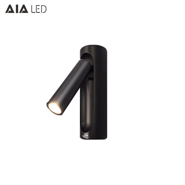 USB bed head wall light bedroom led bedside reading lamp hotel bedhead reading light by CNC