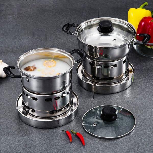 Hot Selling Household Stainless Steel Ramen Soup Pot Portable Cooking Pot Spirit