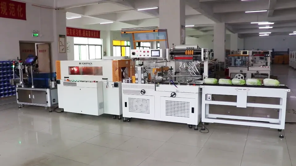 Paper Packaging Material L Bar Sealer and Heat Tunnel Shrink Wrapping System at 0 m/min