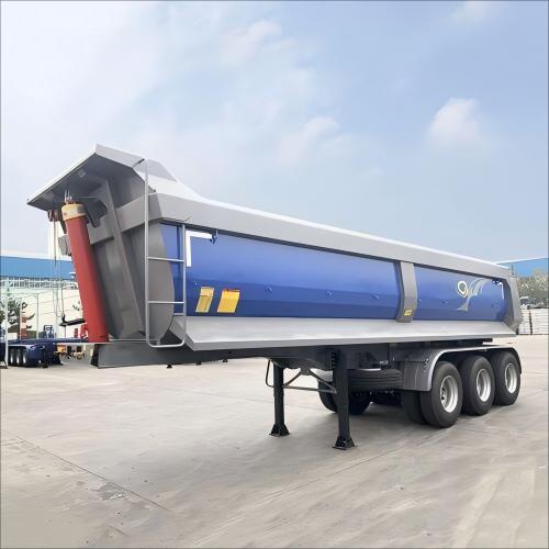 CIMC 3 axles 40 ton half round used in sandstone construction sites mining gravel plants earthwork end dump truck semi trailer
