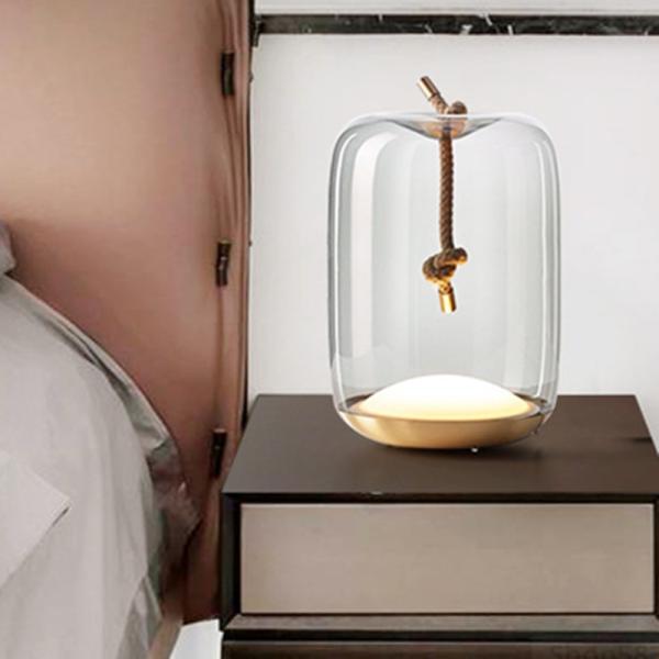 Nordic Designer Glass Art Table Lamps for Bedroom Lamp LED Bedside Knot Cilindro