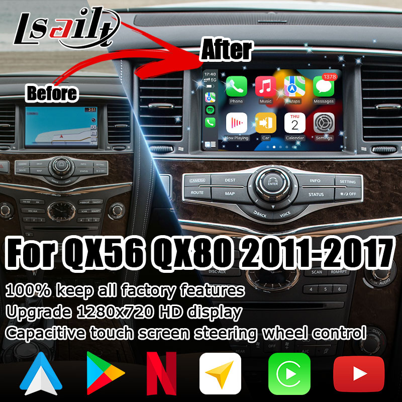 Infiniti QX80 QX56 Z62 carplay android auto multi finger HD touch screen upgarde IT08
