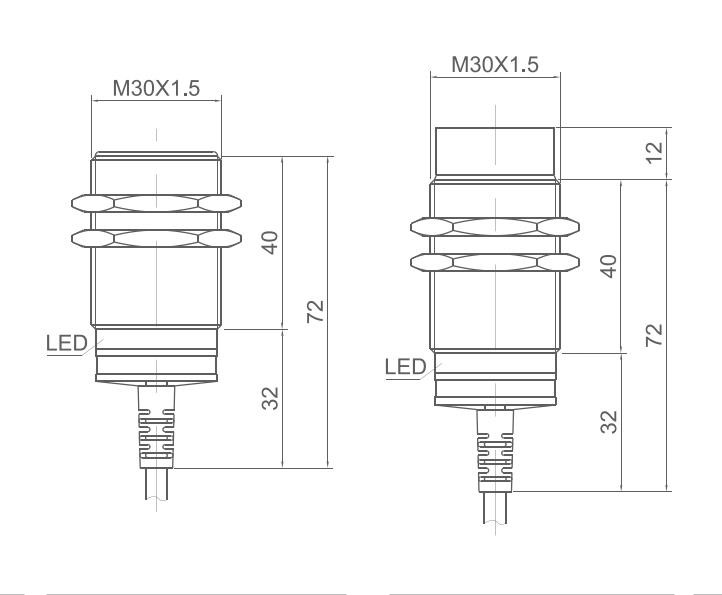M30 Inductive Proximity Sensor Switch 10-15mm Detection Distance LJ30A3-15-Z/BY DC Non-flush Position Sensor