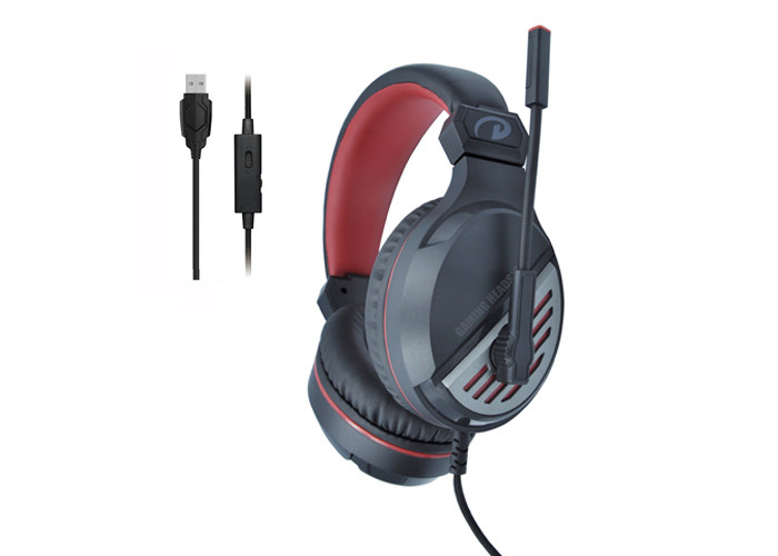 Soft Headband USB Gaming Headphone , Wired Xbox Headset 40mm Neodymium