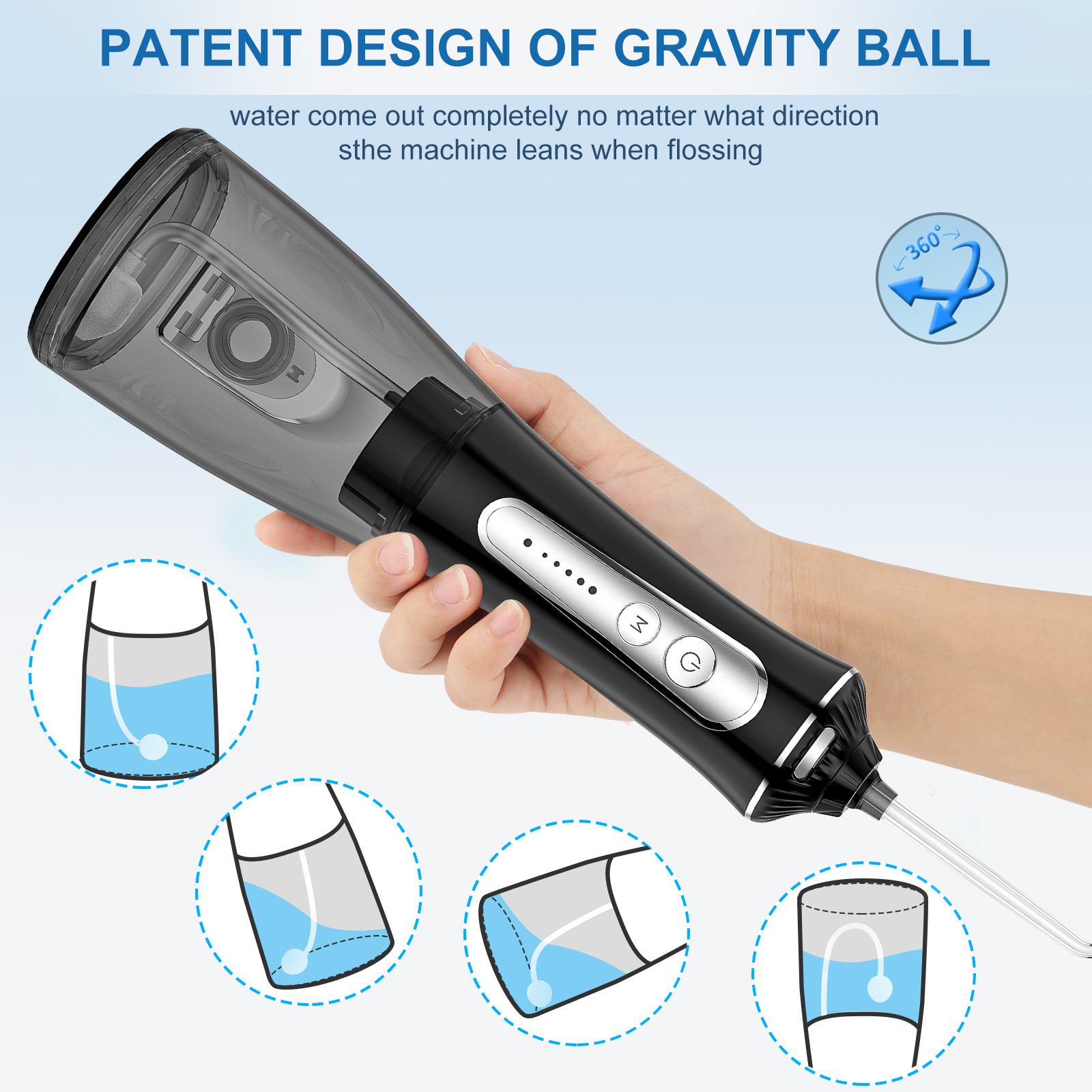 Foldable Bitvae BV C2 High Frequency Waterproof IPX7 Oral Irrigator UKCA Certified 5 Cleaning Modes and USB Rechargeable