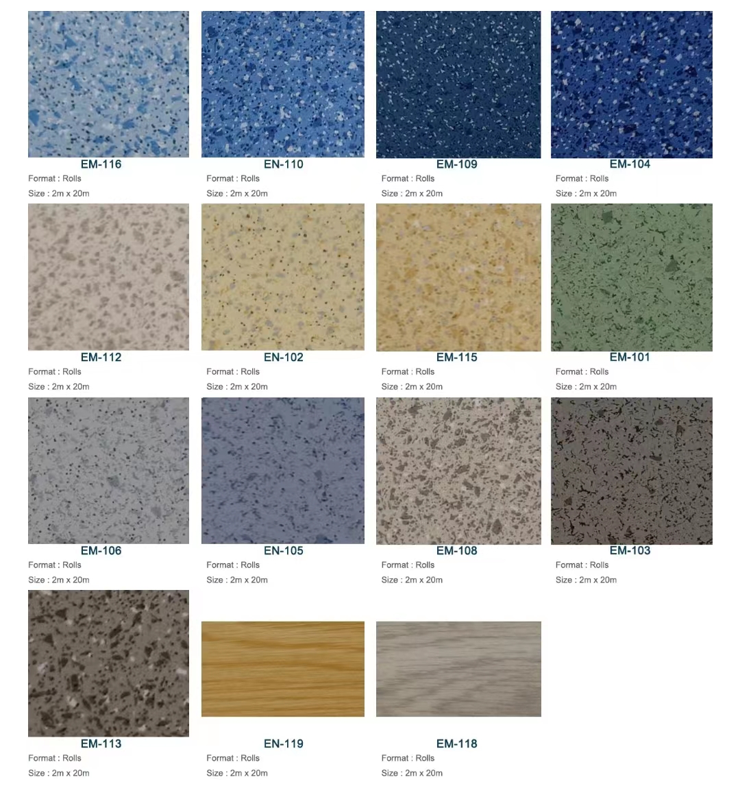 Wear Resistant PVC Roll Carpet 2.0mm-3.0mm Heterogeneous Vinyl Sheet