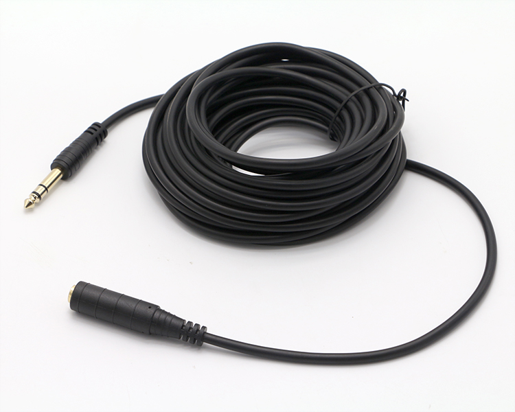 CUSTOM Gold Connector 6.35mm Jack 1/4 inch TRS Male To 1/4 inch TRS Female Stereo Audio Jack Cable