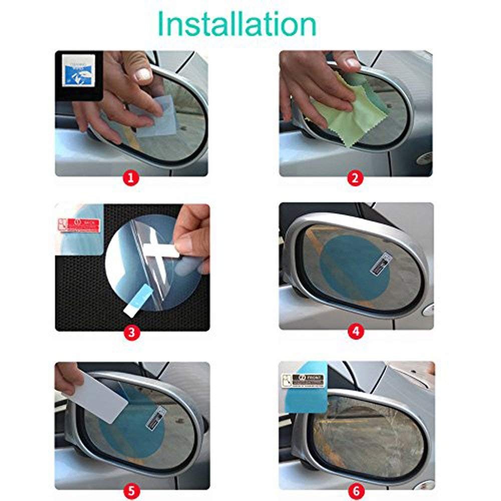 2 PCS In One Anti Rain Fog Rearview Mirror Film For Car Rear View Mirror Clear Waterproof Screen Protector