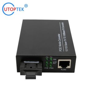  10/100M Fiber SC to RJ45 POE 30W media converter with DC52V power for CCTV poe IP Camera using Manufactures