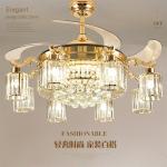 Modern LED Crystal Ceiling Fan Light , Invisible Acrylic Blade Ceiling Fan