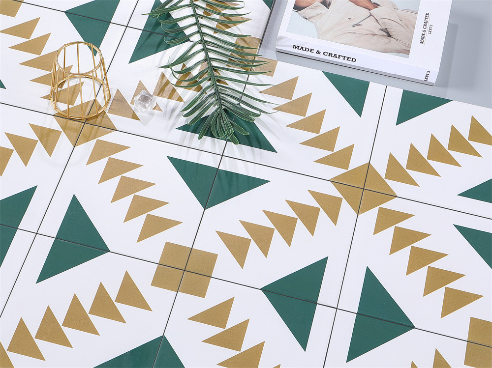 Yellow And Green 200x200mm Ceramic Rustic Tiles For Bathroom And Durable Wall Tile For Balcony