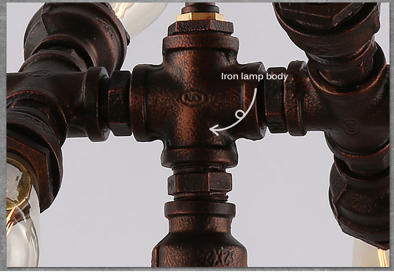 Loft Industrial Style Retro Water Pipe Chandelier Restaurant Aisle Coffee Shop Iron pendant lamp(WH-VP-222)