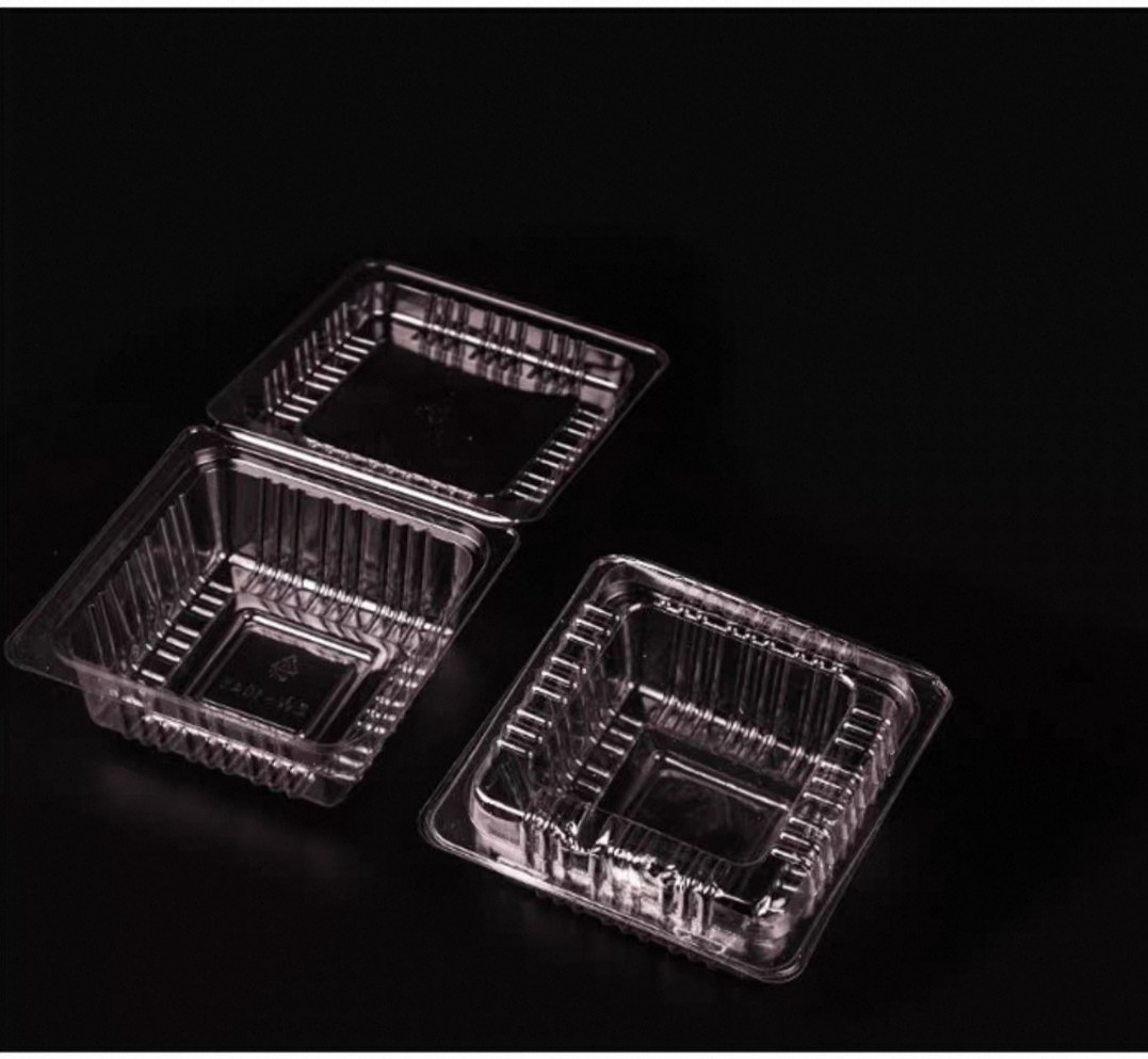 Transparent Vegetable Box Disposable Fruit PET Box Clamshell Hinge Salad Pastry Takeaway Box No Hole With Lid