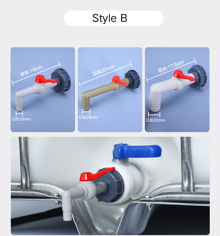 Easy-to- Farm Irrigation Plastic Valve for IBC Tank 1/2" 3/4" 1" Inch Manual Operation
