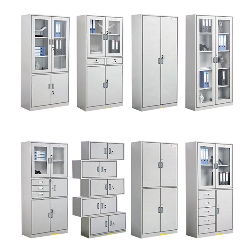 0.5-1.2mm Thickness Modern Office Steel Filing Cabinet with Stainless Steel