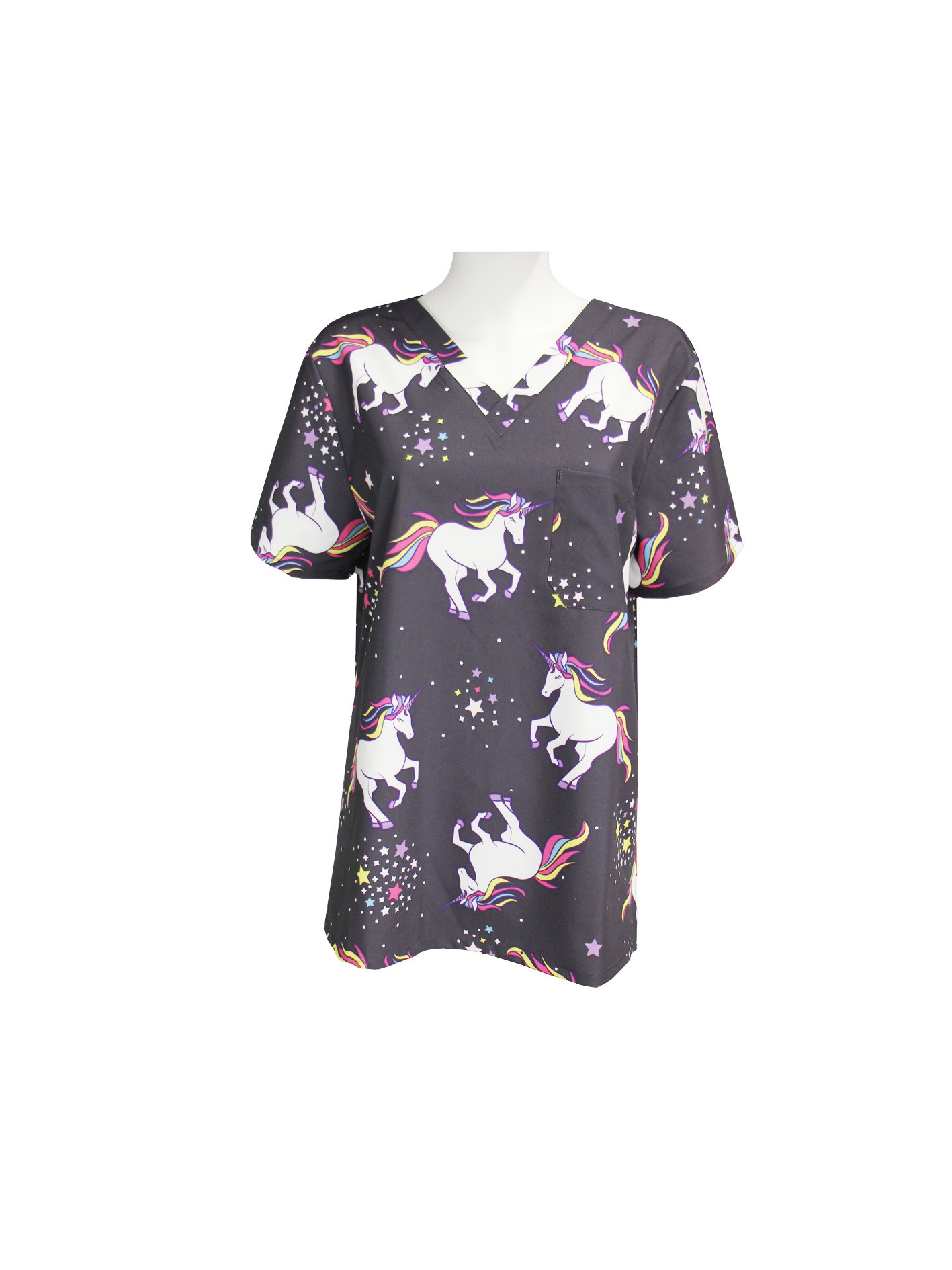 155 GSM Nurses Scrub Uniform 93% Polyester 7% Spandex Printting