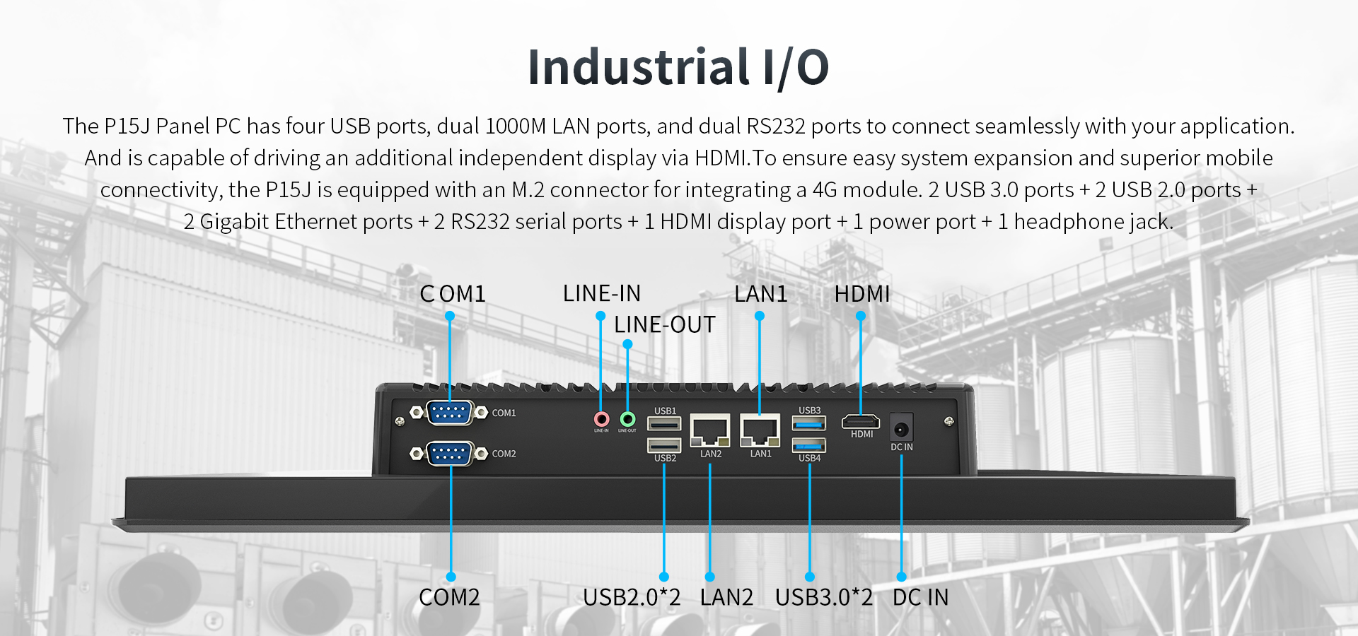 ONERugged P15J 15.6 inch Industrial Waterproof Touch Panel PC for Custom Applications