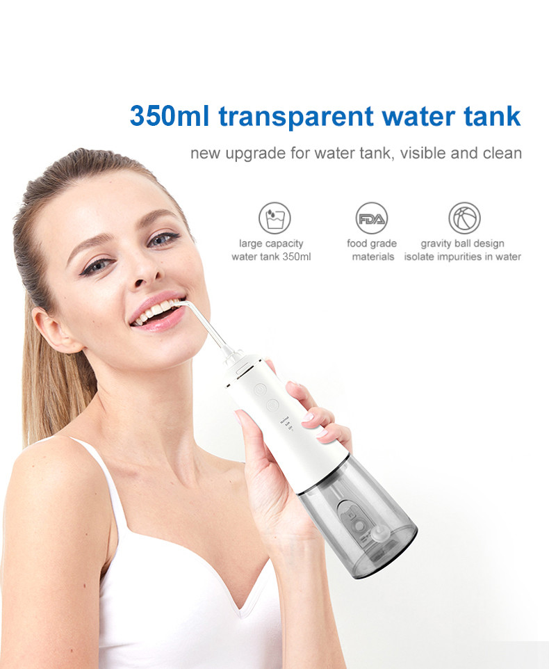 Cordless 350ml Portable Water Flosser Teeth Cleaner Rechargeable Electric