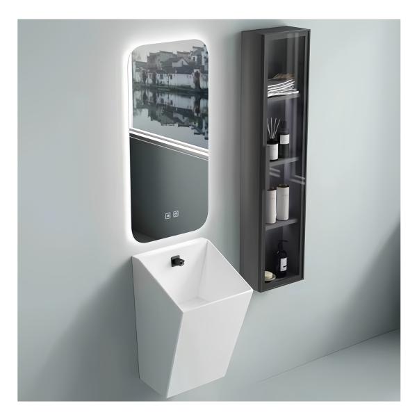 Half Pedestal Ceramic Wall Hung Bathroom Wash Basin for Environmental Glaze and