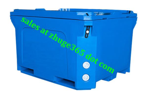 Rotomolded 600Liter Blue Insulated Fish Container Seafood Processing Insulated