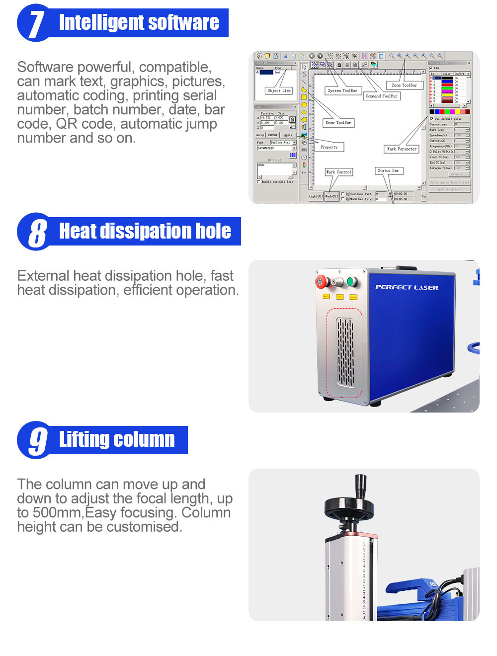 20W 30W 50W CNC Fiber Laser Marking Machine For Metal Carbon Stainless Steel Aluminum