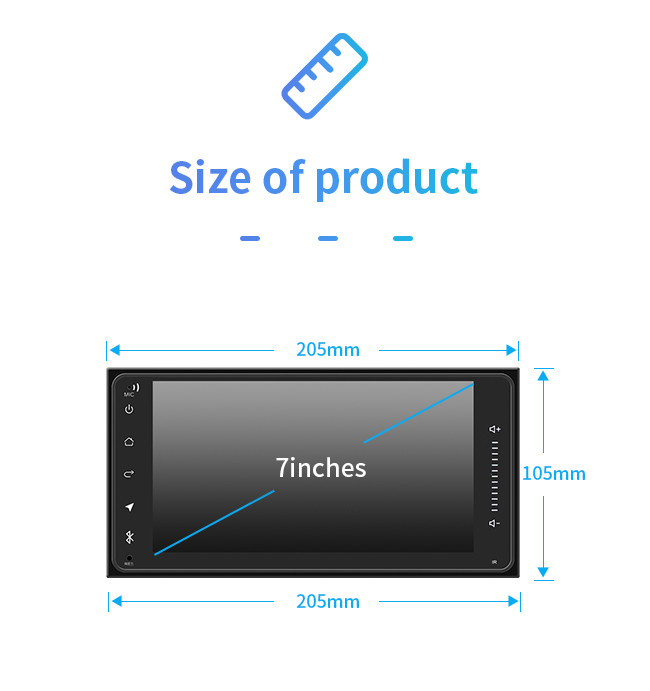 CE Universal Android Intelligent Car Navigation System With 1080P Screen WiFi Car Multimedia For Toyota