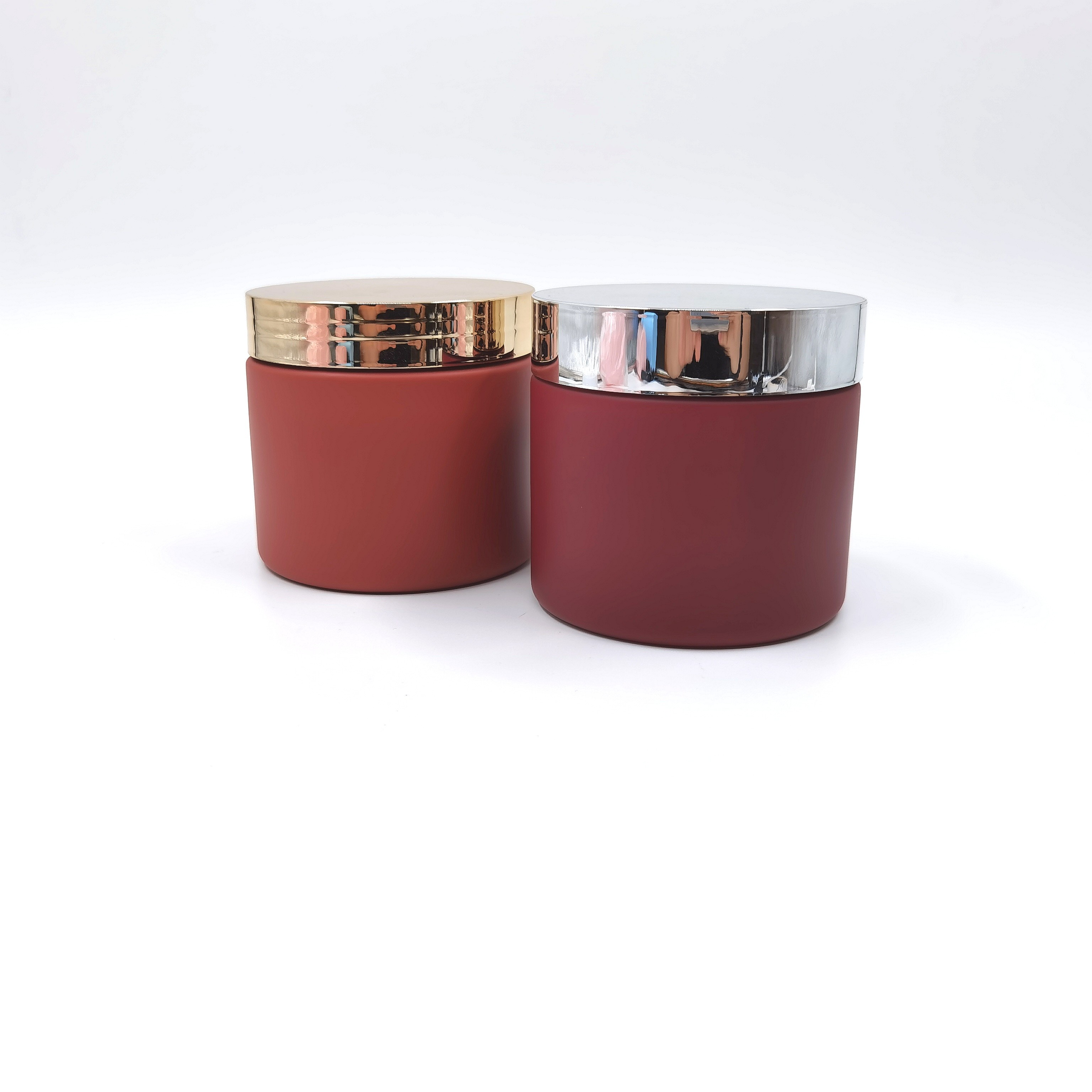 200ml Red Matte Double Wall Plastic Jars For Scrub Body Care